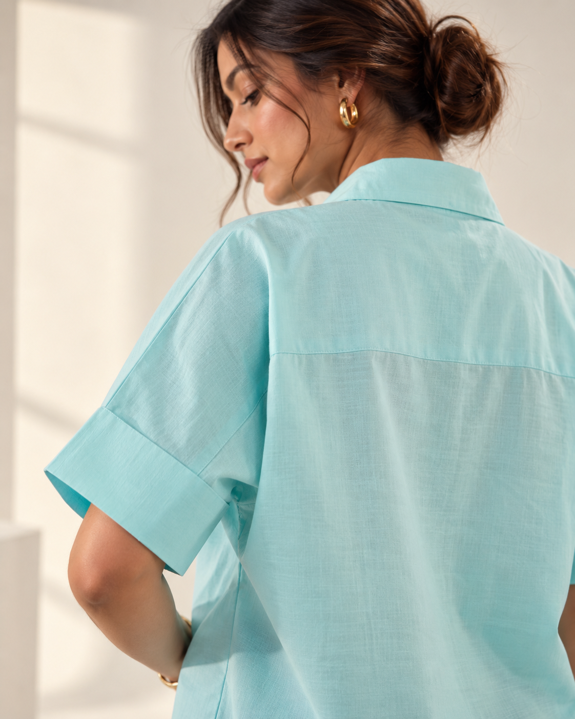 Aqua Blue Relaxed Fit Casual Shirt